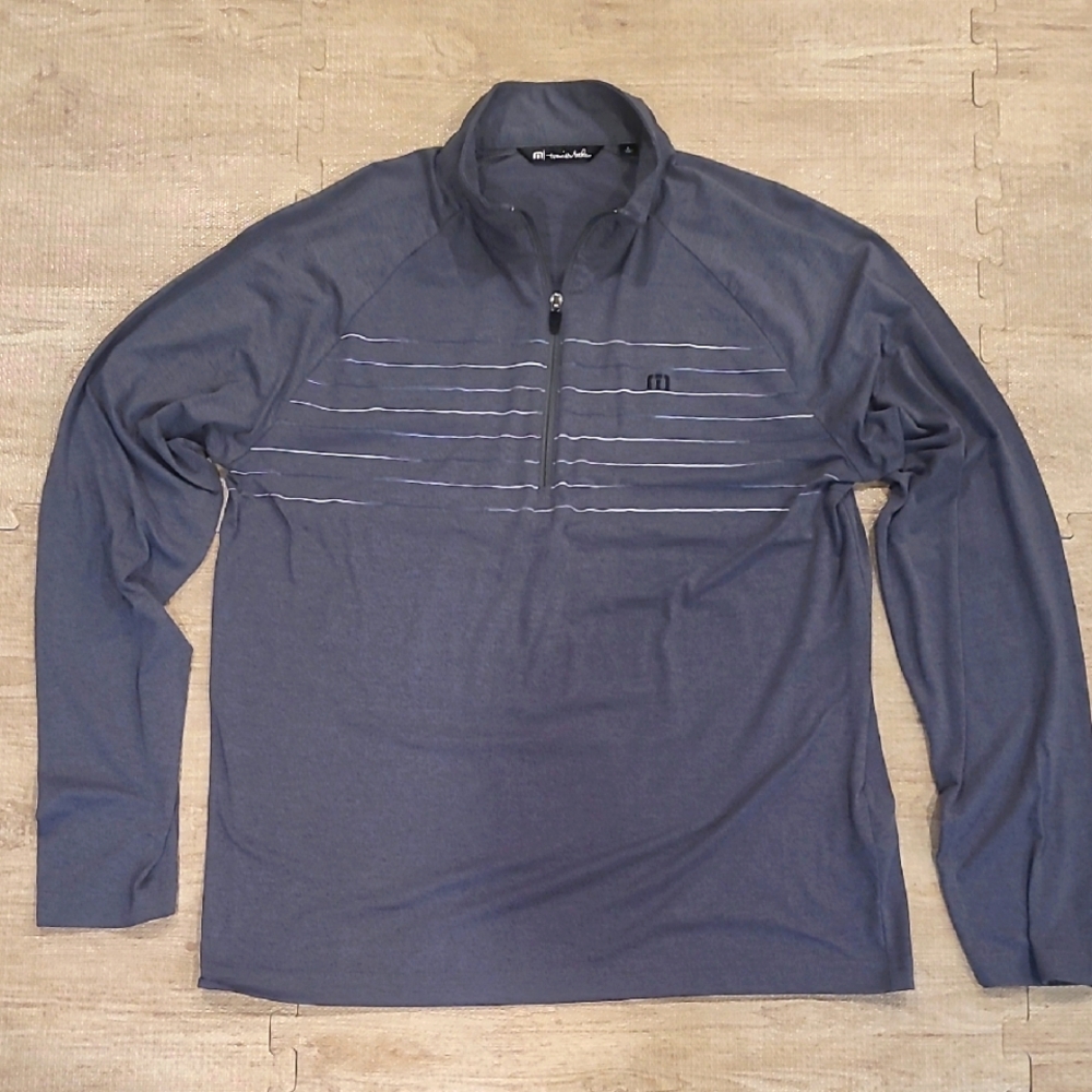 Travis Matthew Men's Gray Quarter-Zip Pullover